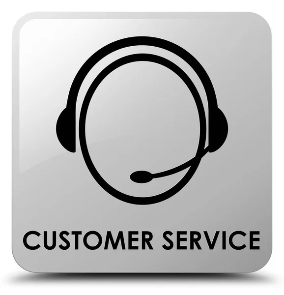 Customer service (customer care ikon) vit fyrkantig knapp — Stockfoto