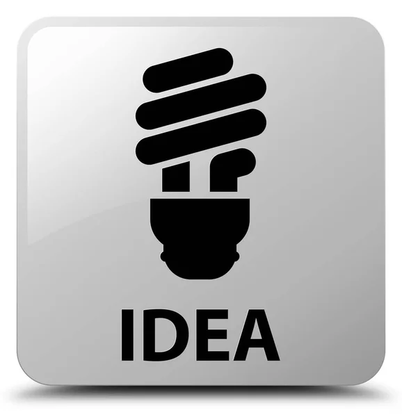 Myšlenka (ikonu žárovky) bílé čtvercové tlačítko — Stock fotografie