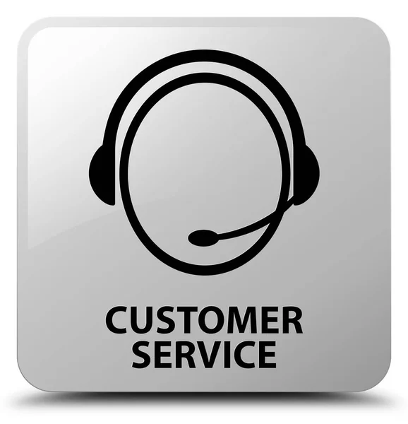 Служба підтримки клієнтів (піктограма обслуговування клієнтів) біла кнопка квадрата — стокове фото