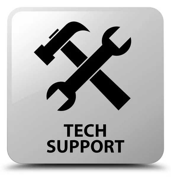 Soporte técnico (icono de herramientas) botón cuadrado blanco — Foto de Stock
