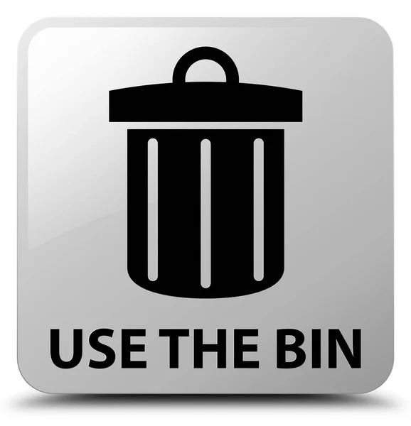 Utilice el botón cuadrado blanco de la papelera (icono de la basura) — Foto de Stock