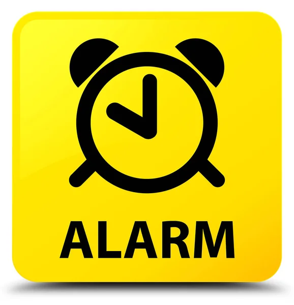 Alarm gelber quadratischer Knopf — Stockfoto