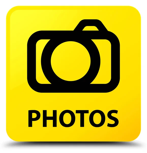 Фотографії (піктограма камери) жовта квадратна кнопка — стокове фото