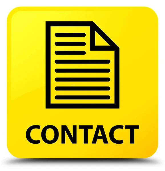 Čtvercové tlačítko kontakt (ikonu stránky) žlutá — Stock fotografie