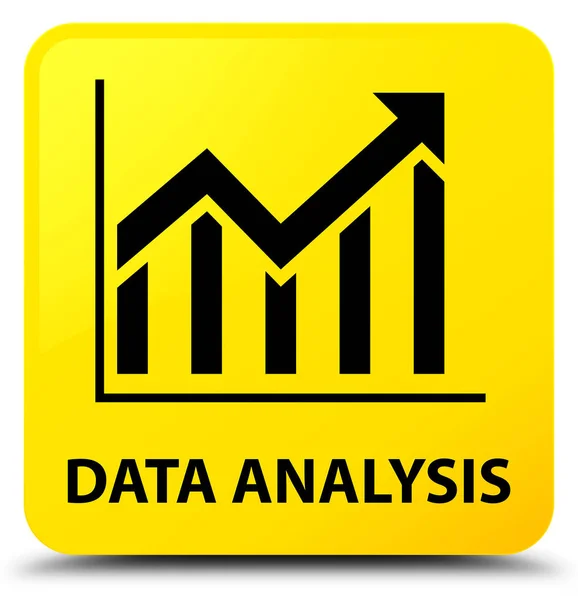 Data analys (statistik ikon) gul fyrkantig knapp — Stockfoto