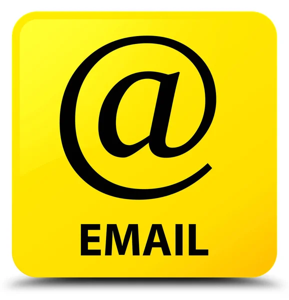 E-mail (adres pictogram) gele vierkante knop — Stockfoto