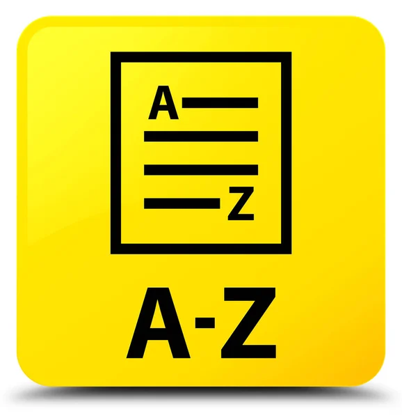 A-Z (icône de la page de liste) bouton carré jaune — Photo