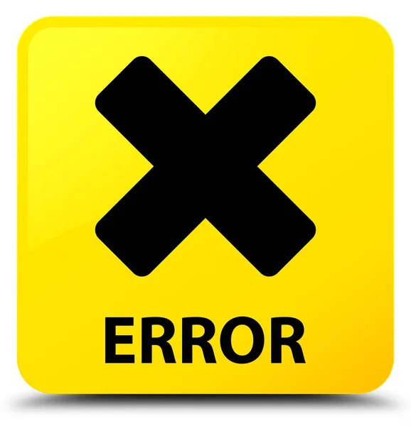 Erro (cancelar ícone) botão quadrado amarelo — Fotografia de Stock