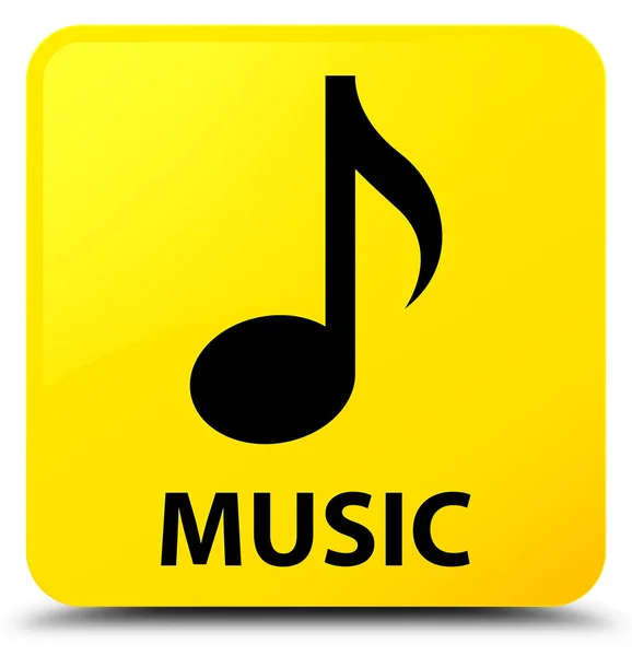 Música botón cuadrado amarillo — Foto de Stock