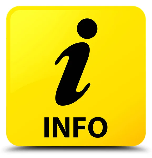 信息黄色方形按钮 — 图库照片