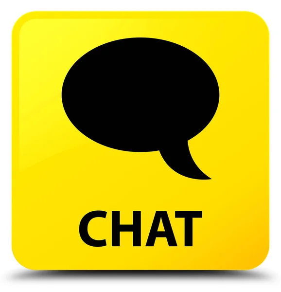 Chat sárga négyzet gomb — Stock Fotó