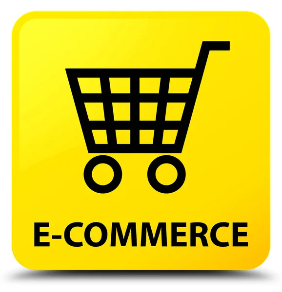 Żółty przycisk kwadrat E-commerce — Zdjęcie stockowe