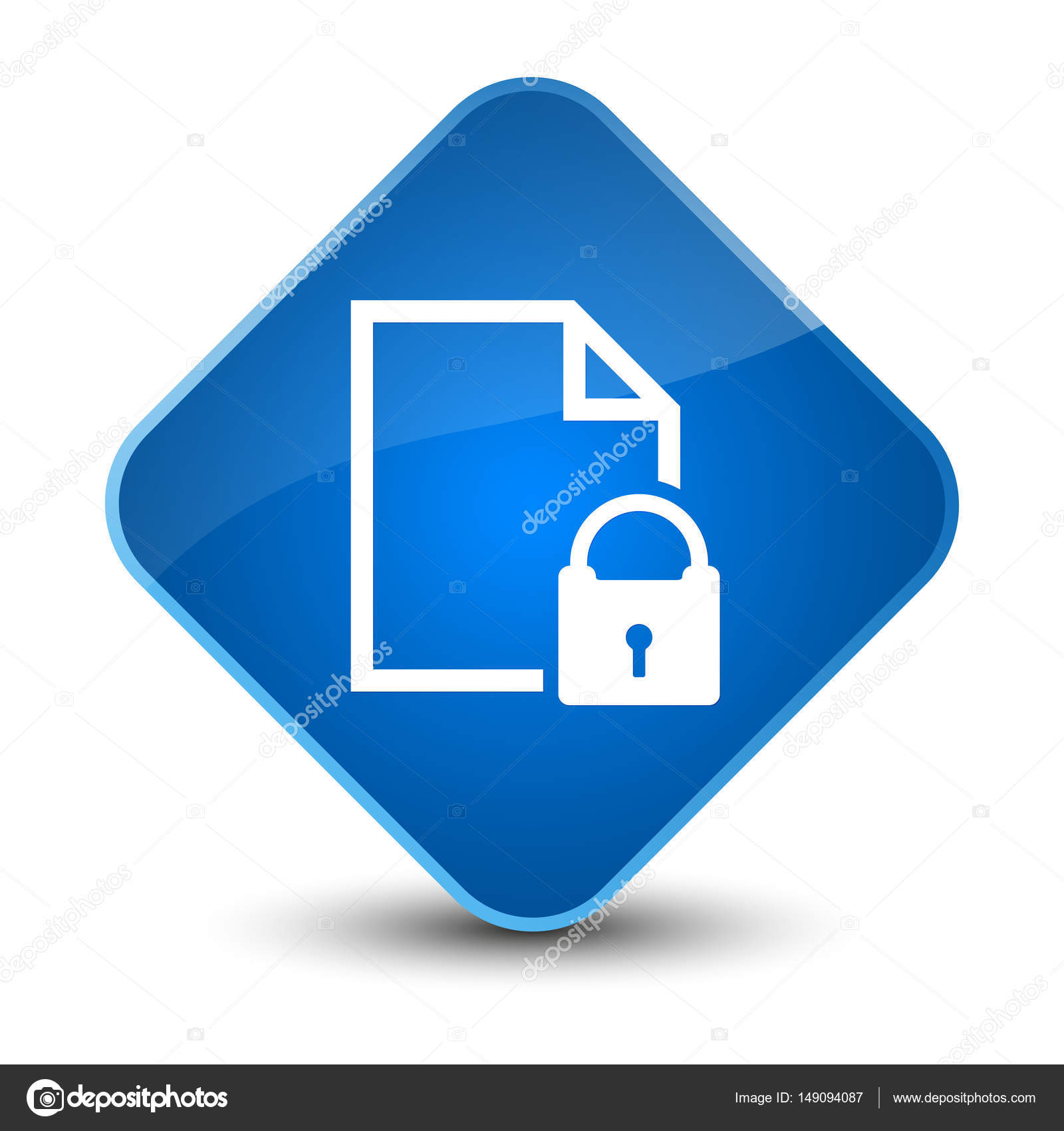 Secure document icon elegant blue diamond button — Stock Photo © FR ...