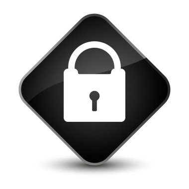 Asma kilit simgesi zarif siyah elmas düğmesini