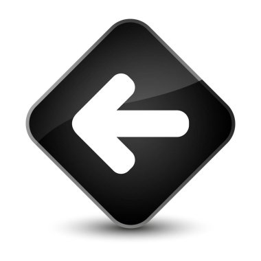 Geri ok simgesi zarif siyah elmas düğmesi