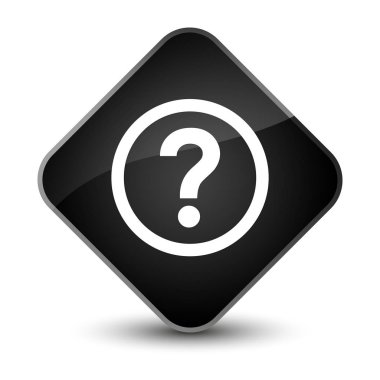 Soru simgesi zarif siyah elmas düğmesini