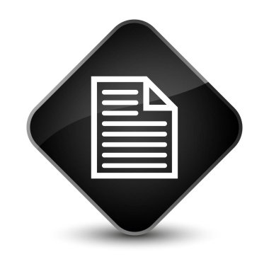 Belge sayfa simgesi zarif siyah elmas düğmesi