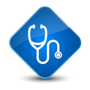 Stetoskop kutsal kişilerin resmi zarif mavi elmas düğme