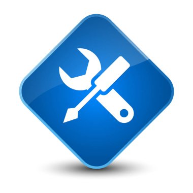 Ayarları simgesi zarif mavi elmas düğmesini