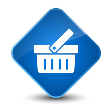 Alışveriş sepeti simgesini zarif mavi elmas düğmesi