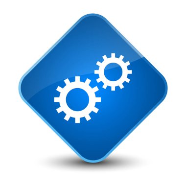 İşlem simgesi zarif mavi elmas düğmesini