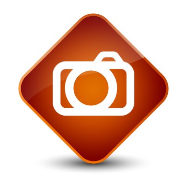 Kamera simgesi zarif kahverengi elmas düğmesini