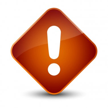 Ünlem işareti simgesi zarif kahverengi elmas düğmesini