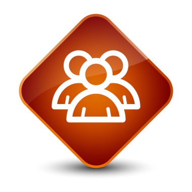 Grup simgesi zarif kahverengi elmas düğmesini