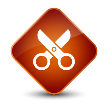 Makas kutsal kişilerin resmi zarif kahverengi elmas düğme