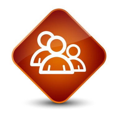 Grup simgesi zarif kahverengi elmas düğmesini