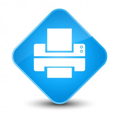 Yazıcı simgesi zarif camgöbeği mavi elmas düğmesini