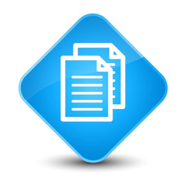 Belgeler simgesini zarif camgöbeği mavi elmas düğmesi