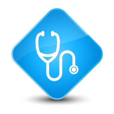 Stetoskop kutsal kişilerin resmi zarif camgöbeği mavi elmas düğme