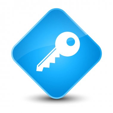 Anahtar simgesi zarif camgöbeği mavi elmas düğmesi