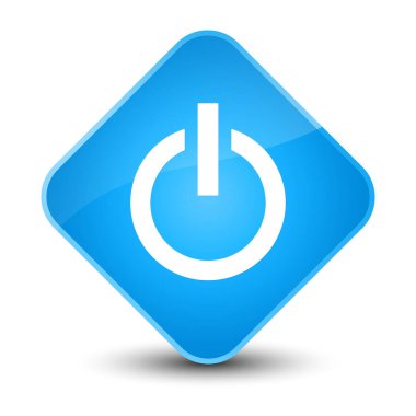 Güç simgesi zarif camgöbeği mavi elmas düğmesi