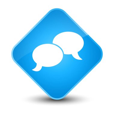 Sohbet kabarcık kutsal kişilerin resmi zarif camgöbeği mavi elmas düğme