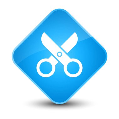 Makas kutsal kişilerin resmi zarif camgöbeği mavi elmas düğme