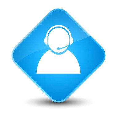 Müşteri bakım kutsal kişilerin resmi zarif camgöbeği mavi elmas düğme