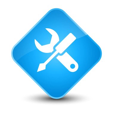 Ayarları simgesi zarif camgöbeği mavi elmas düğmesini