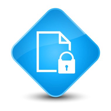 Güvenli belge simgesi zarif camgöbeği mavi elmas düğmesini