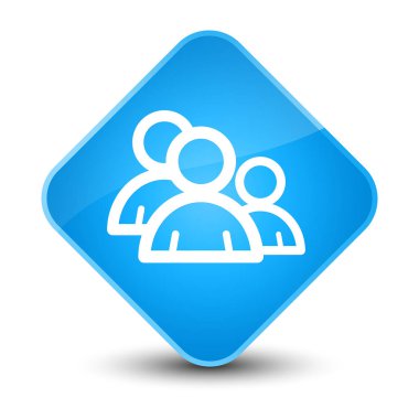 Grup simgesi zarif camgöbeği mavi elmas düğmesini