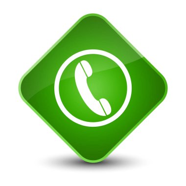 Telefon simgesi zarif yeşil elmas düğme