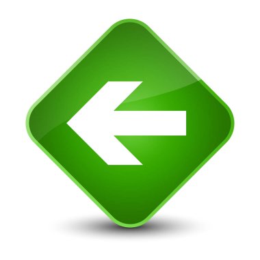 Geri ok simgesi zarif yeşil elmas düğmesi