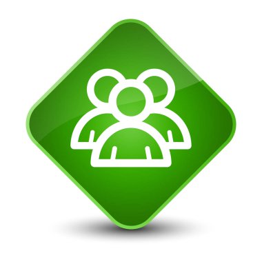 Grup simgesi zarif yeşil elmas düğmesini