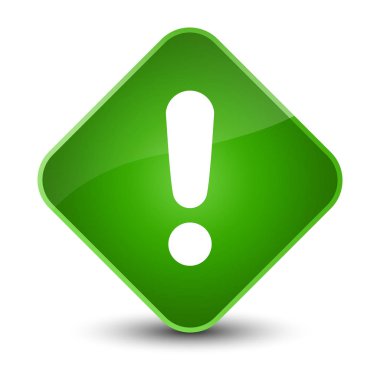 Ünlem işareti simgesi zarif yeşil elmas düğmesini