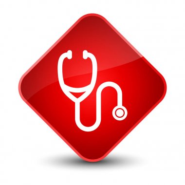 Stetoskop kutsal kişilerin resmi zarif kırmızı elmas düğme