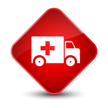 Ambulans kutsal kişilerin resmi zarif kırmızı elmas düğme