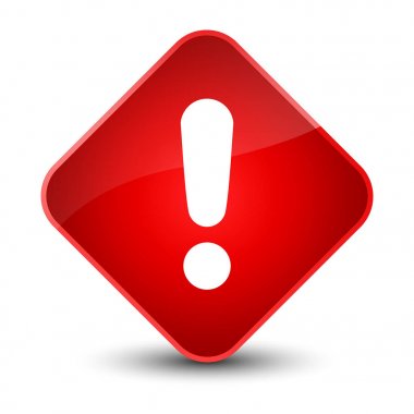 Ünlem işareti simgesi zarif kırmızı elmas düğmesini