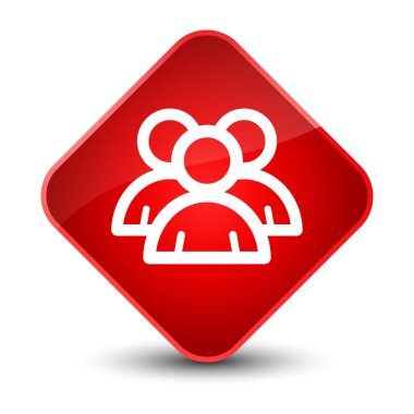 Grup simgesi zarif kırmızı elmas düğmesini