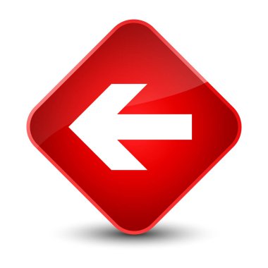 Geri ok simgesi zarif kırmızı elmas düğmesi